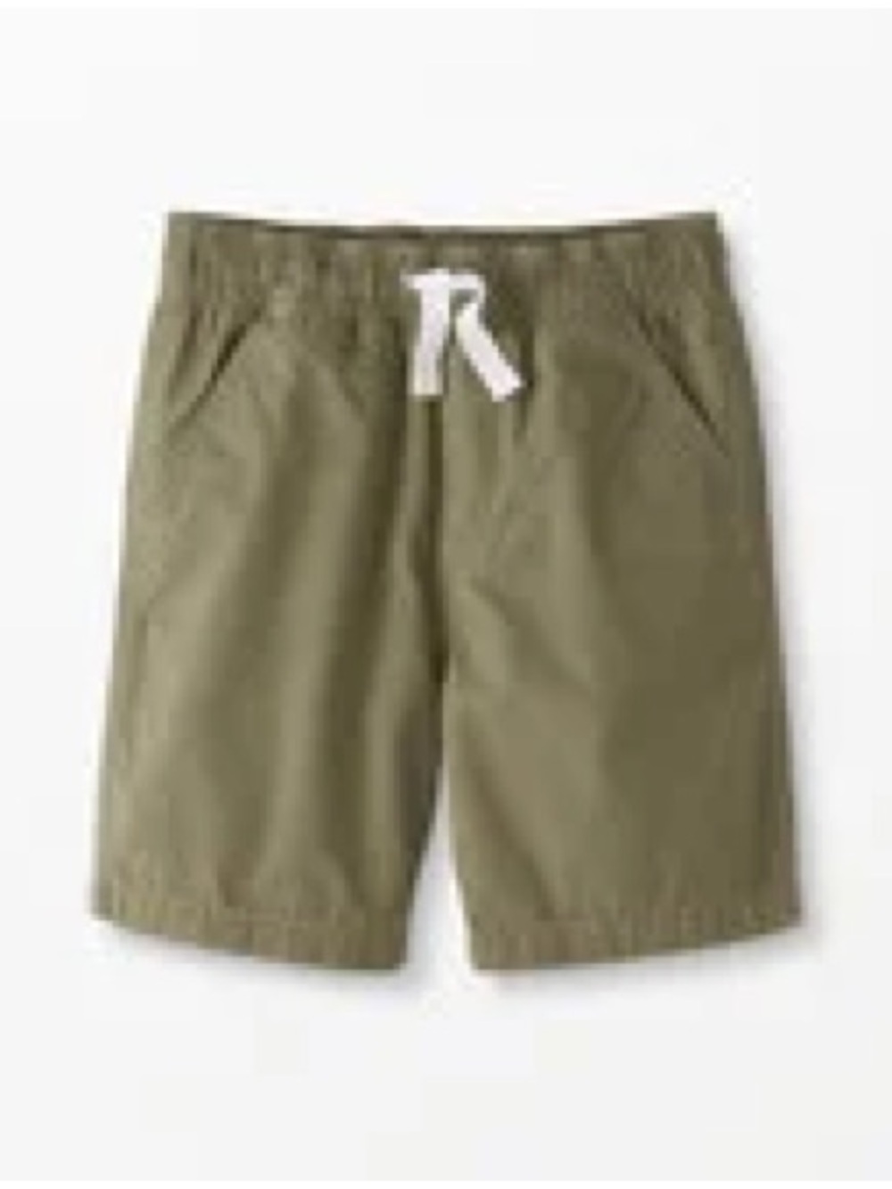 Hanna Anderson Boys Pull On Core Canvas Shorts. Expedition Green. Size Youth 10